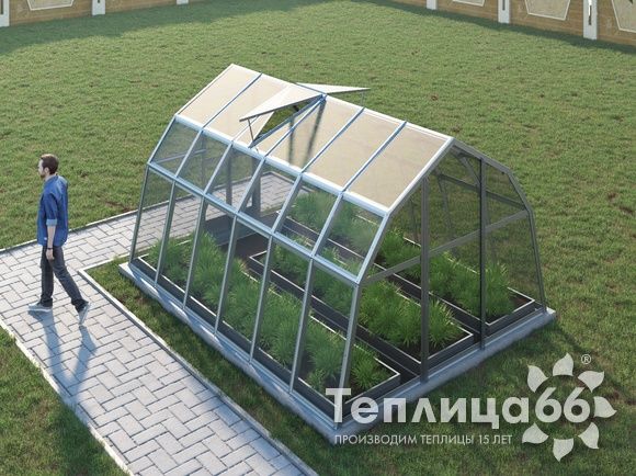 Теплица Рада Волга под стекло, 3х4 метра