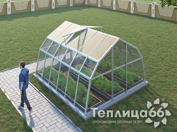 Теплица Рада Дунай под стекло, 3,5х4 метра, белая